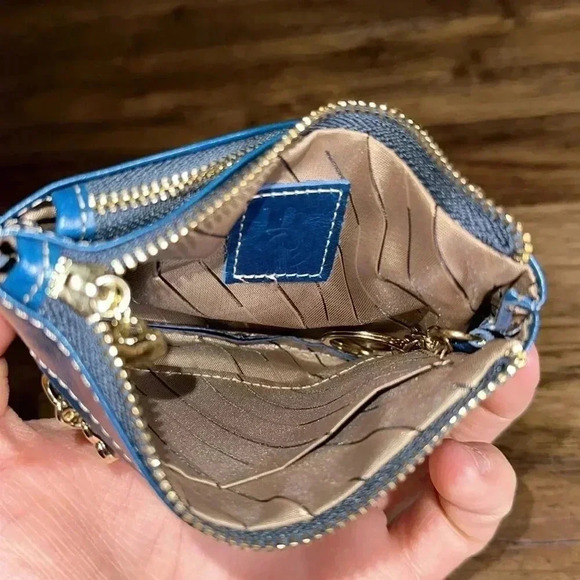 MDBM UK Maison de Beaute Marseilles LIMOGES Small Wallet Prussian Blue MSRP $49 - Picture 8 of 15